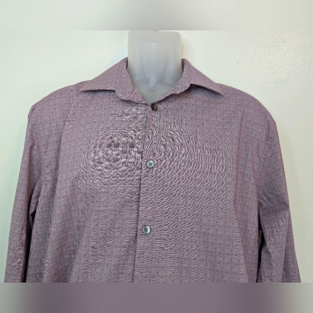 John Varvatos USA Signature Tailored Geometric Preppy Academia Long Sleeve LG - Picture 3 of 12